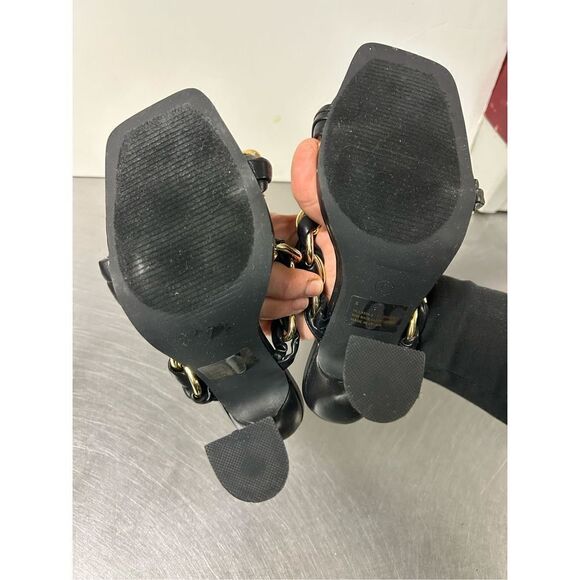 Cape Robbin Women’s Size 6 Black with Metal Chain Wine Glass Heels - Picture 5 of 8